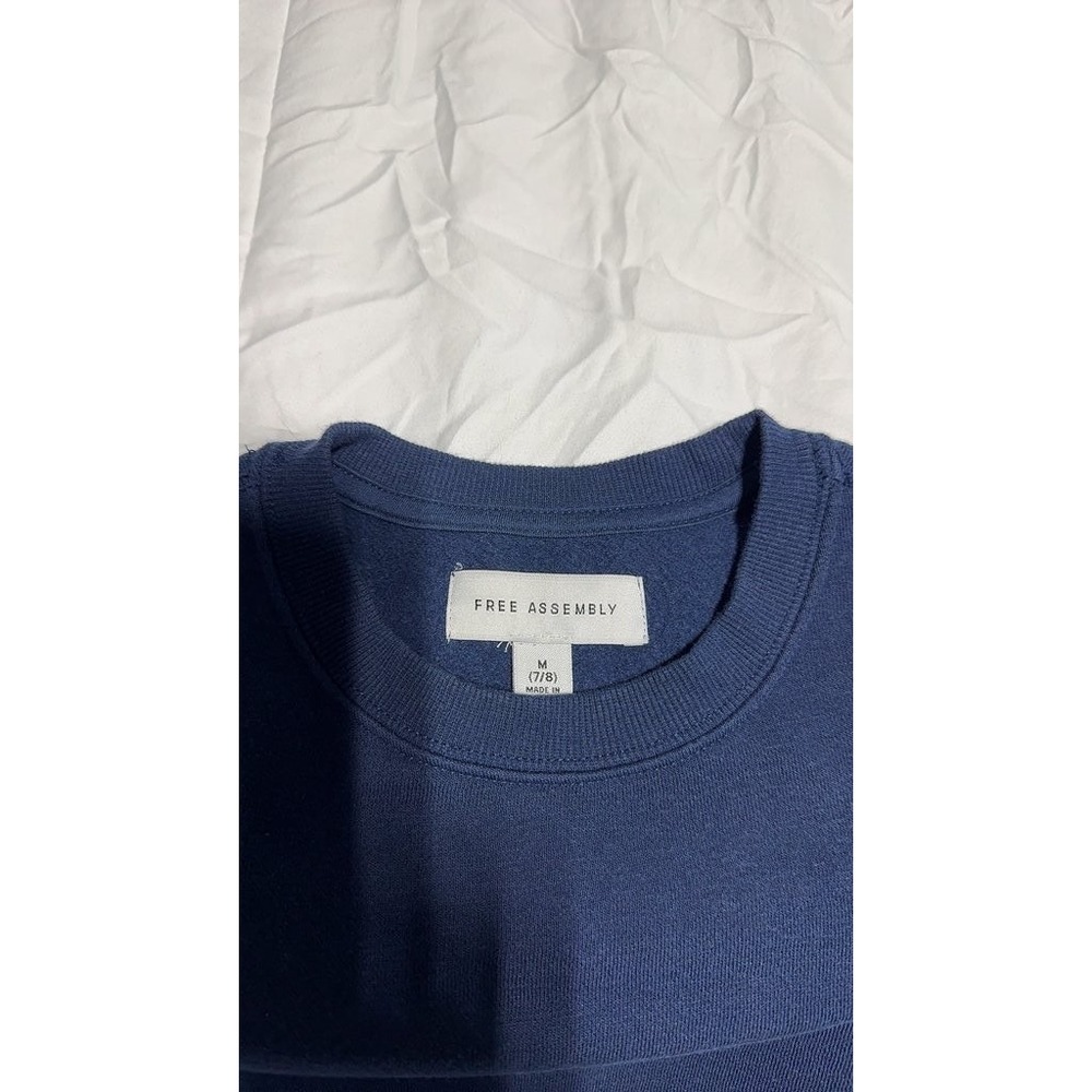 Free Assembly Womens Navy Blue Crew Neck Short Sleeve Casual Dress Medium 7-8
